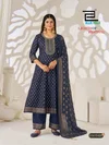 Light Of Festival By Blue Hills Rayon Foil Printed Plus Size Combo Kurti Set
